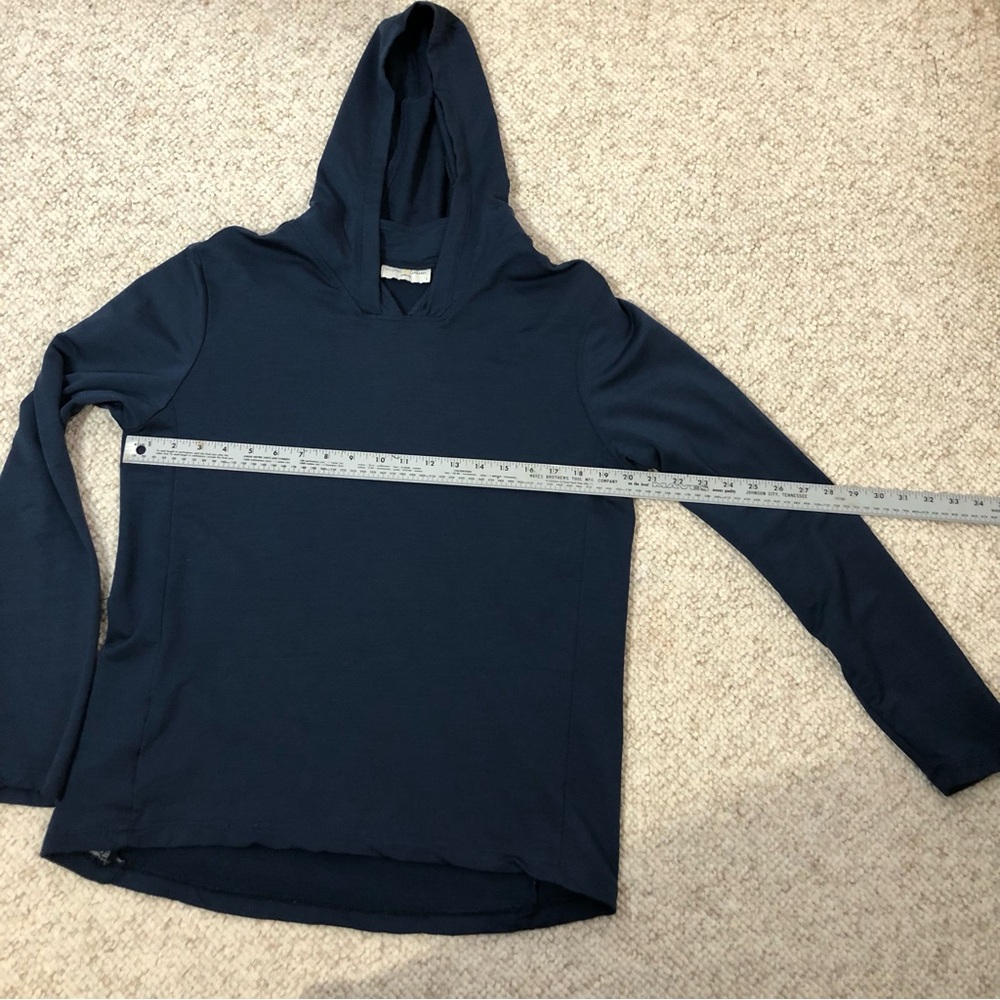 Olivers Apparel Lightweight Dark Blue Merino Wool Hoodie